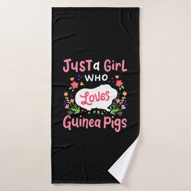 Une Dame qui aime les cochons de Guinée (Serviette de bain)