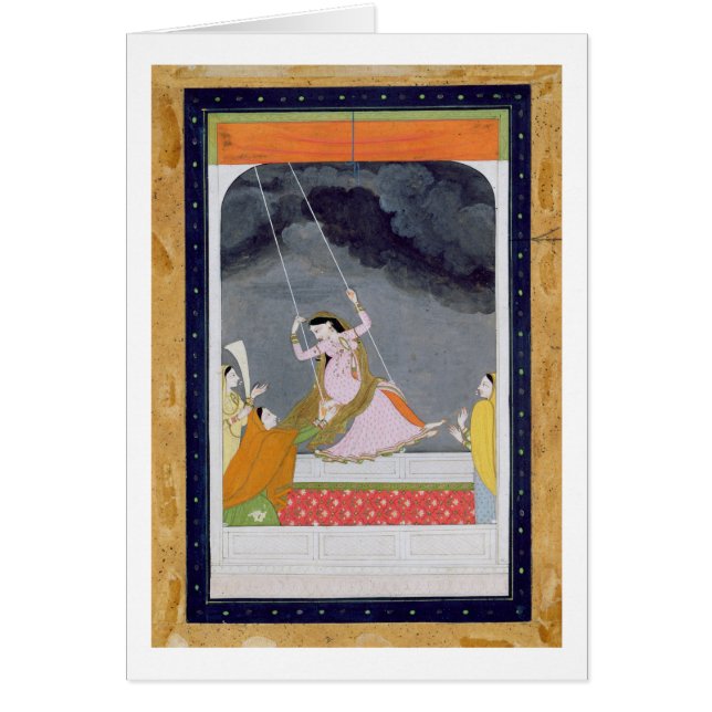 Une dame sur une oscillation, Kangra, collines (Devant)