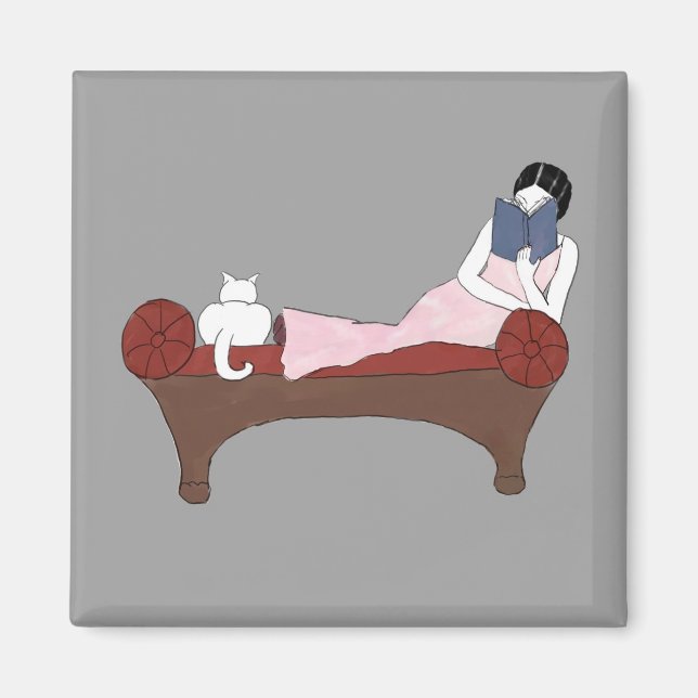 Une dame, un chat et un très bon aimant de livre (Devant)