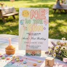 une dans l'invitation de premier anniversaire Sole