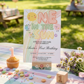 une dans l'invitation de premier anniversaire Sole