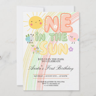 une dans l'invitation de premier anniversaire Sole
