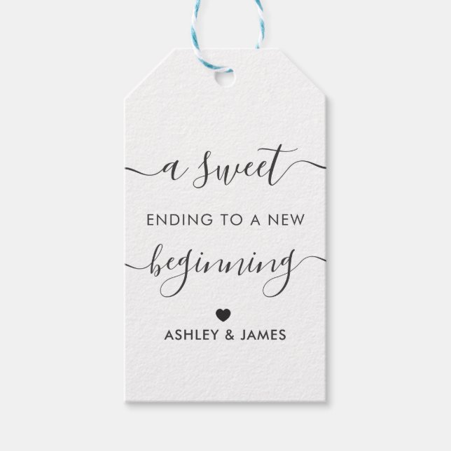 Une douce fin à une nouvelle étiquette de cadeau d (Devant)