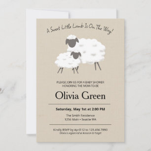 Une douce Petite Agneau Baby shower Invitation