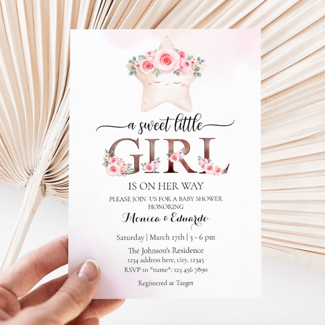Une douce petite fille Baby shower invitation (Créateur téléchargé)