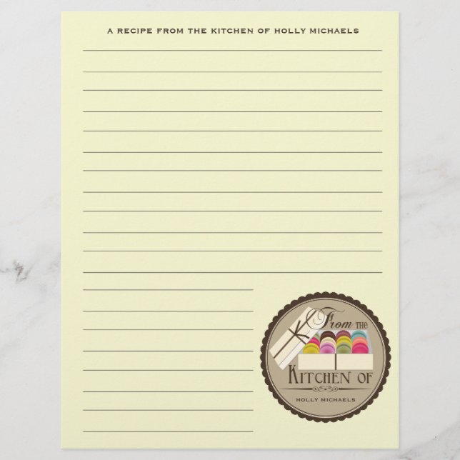 Une douzaine de Macarons Français papier recette (Devant)