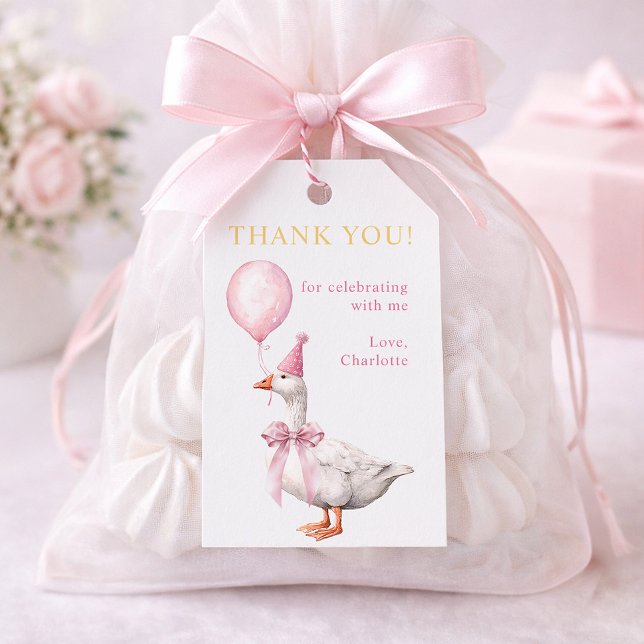 Une Étiquette de Cadeau de Faveur d'Anniversaire p (Silly Goose Favor Tag)
