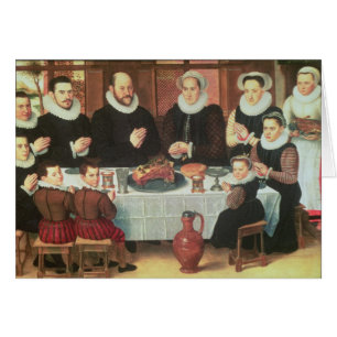 Une famille disant la grâce avant le repas, 1585