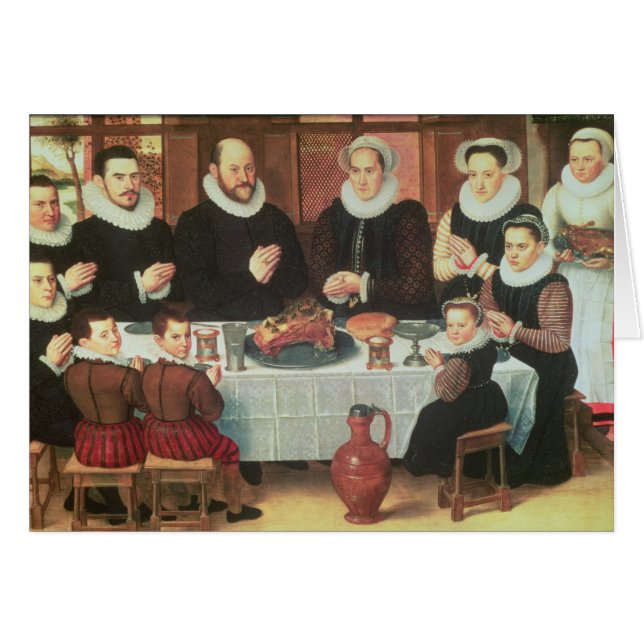 Une famille disant la grâce avant le repas, 1585 (Devant horizontal)