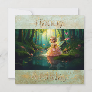 Une fée magique dans un étang Joyeux Anniversaire
