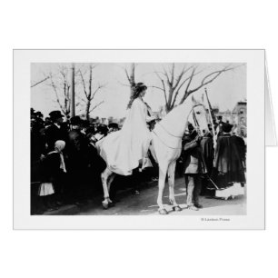 Une femme à cheval Parade de suffrage de la femme
