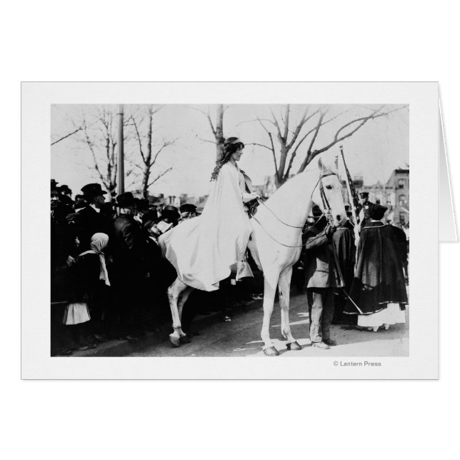 Une femme à cheval Parade de suffrage de la femme  (Devant horizontal)