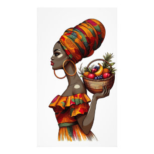 Une femme africaine debout gracieusement Poster