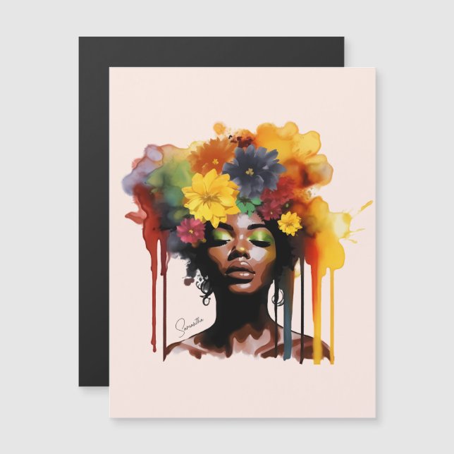 Une femme afro-américaine avec les cheveux d'afro- (Devant / Derrière)