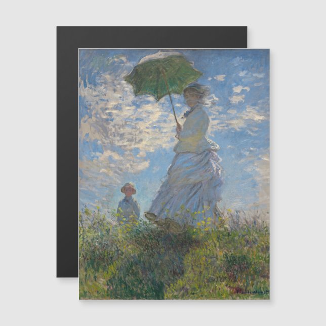 Une femme avec un parasol | Paysage français (Devant / Derrière)