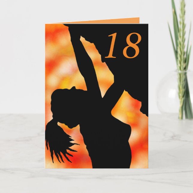 Une femme bouldering, carte d'anniversaire 18e (Devant)