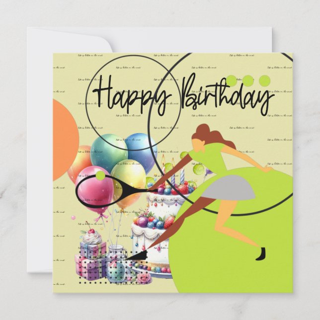 Une femme de tennis joue à Happy Birthday sur jaun (Devant)