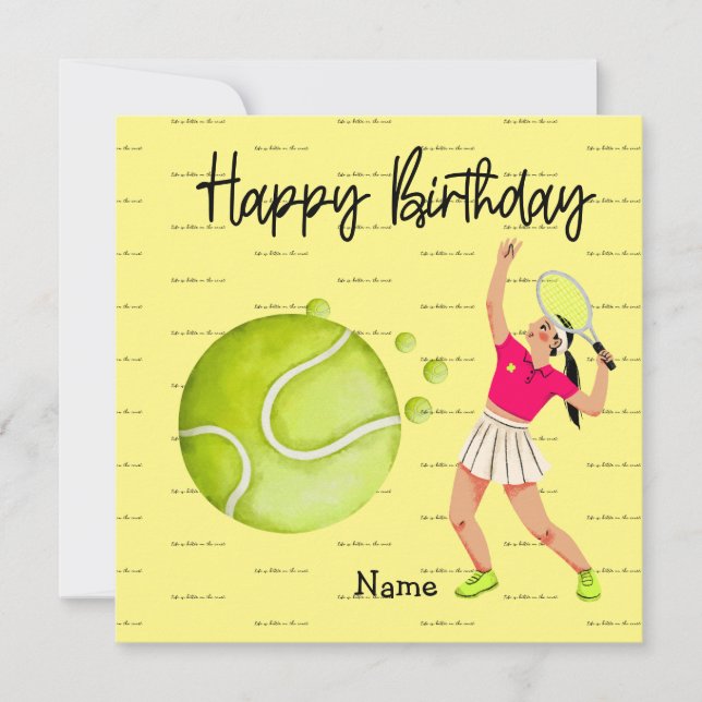 Une femme de tennis joue Joyeux Anniversaire pour  (Devant)