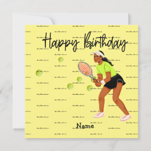 Une femme de tennis joue Joyeux Anniversaire pour