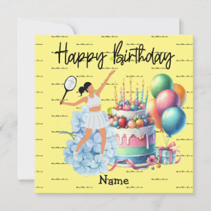 Une femme de tennis joue Joyeux Anniversaire pour