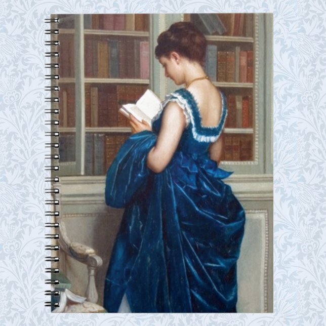 Une femme en bleu, lisant un livre (Créateur téléchargé)