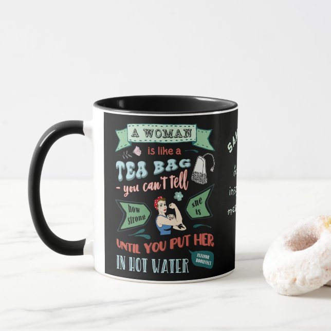 Une femme est comme un sachet de thé tasse personn (Avec donut)