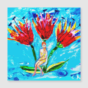 Une femme et des fleurs