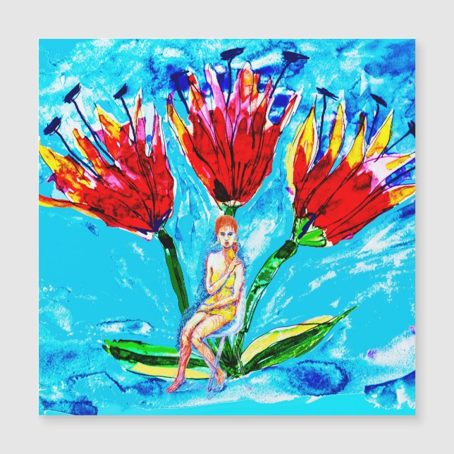 Une femme et des fleurs (Devant)