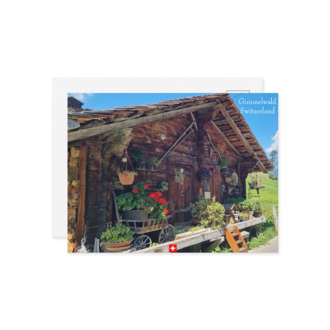 Une ferme à Gimmelwald, Suisse Carte postale (Devant/Arrière en situation)