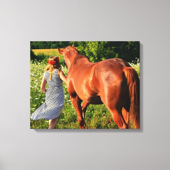 Une Fermière Et Sa Galerie De Cheval Toile Envelop (Recto)