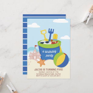 Une fête de plage Invitation de fête d'anniversair
