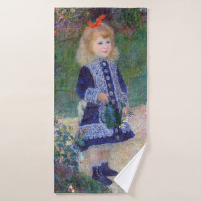 Une fille au arrosoir, Renoir (Serviette de bain)