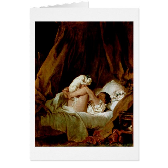 Une Fille Au Lit Avec Un Chien Par Jean-Honore Fra (Devant)