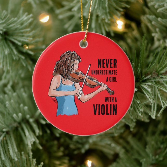 Une fille avec un ornement de violon (Arbre)