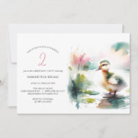 Une fille de canard chanceuse Invitations pour le 