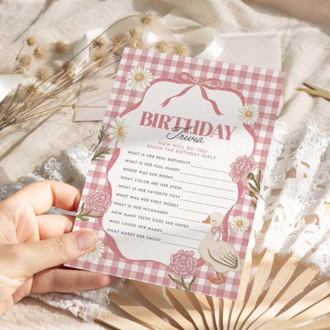 Une fille d'oie sotte rose 1er anniversaire Trivia (Créateur téléchargé)