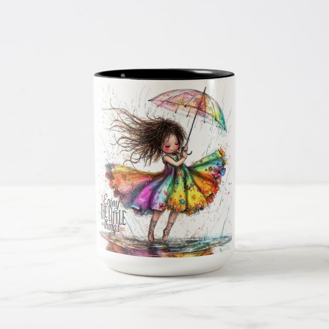 Une fille irrégulière pleut de petites choses Mug (Centre)