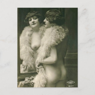 Une fille nue dans le miroir Carte postale françai