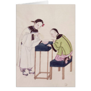 Une fille recherchant la chance dans une cuvette