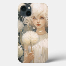 Une fille tenant un Coque Dandelion iPhone 13