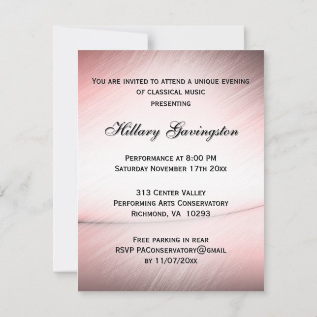 Une fille tzigane joue violon Invitation unique (Dos)