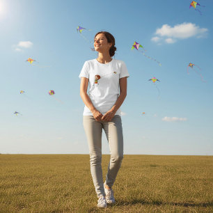 Une Fille Volant Un T-shirt Kite