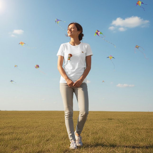 Une Fille Volant Un T-shirt Kite (Créateur téléchargé)