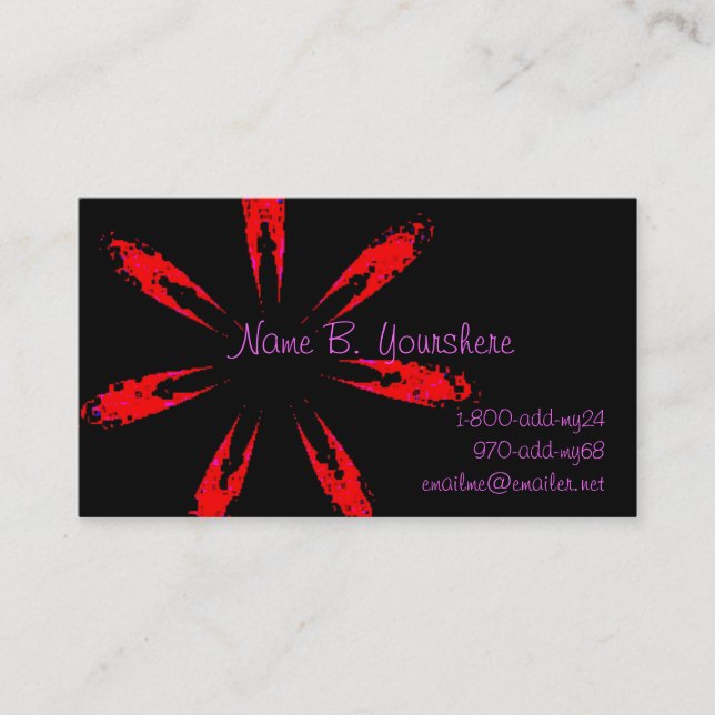 Une fleur pour vous carte de visite (Devant)