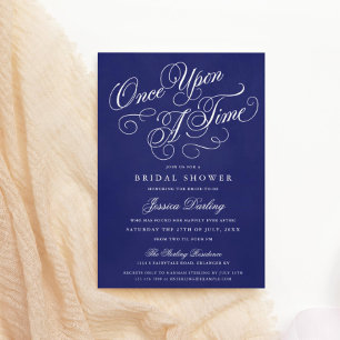 Une Fois Douche Invitations Royal Blue
