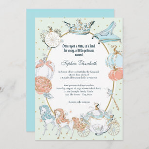 Une fois Princesse 1er anniversaire Invitation