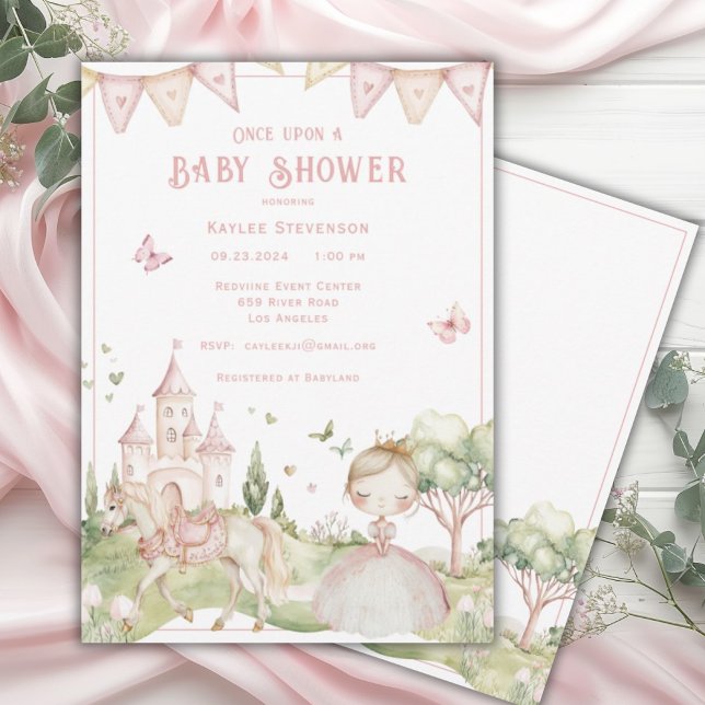 Une fois sur un Baby shower Princesse Invitation (Créateur téléchargé)