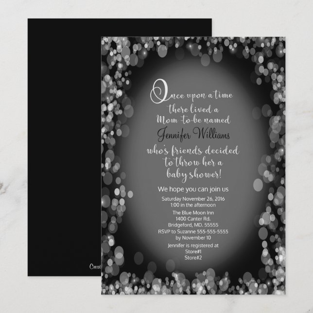 Une Fois Sur Une Invitation Baby shower (Devant / Derrière)