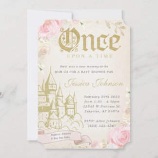 Une Fois Sur Une Invitation Baby shower