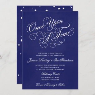 Une Fois Un Mariage Invitations Royal Blue